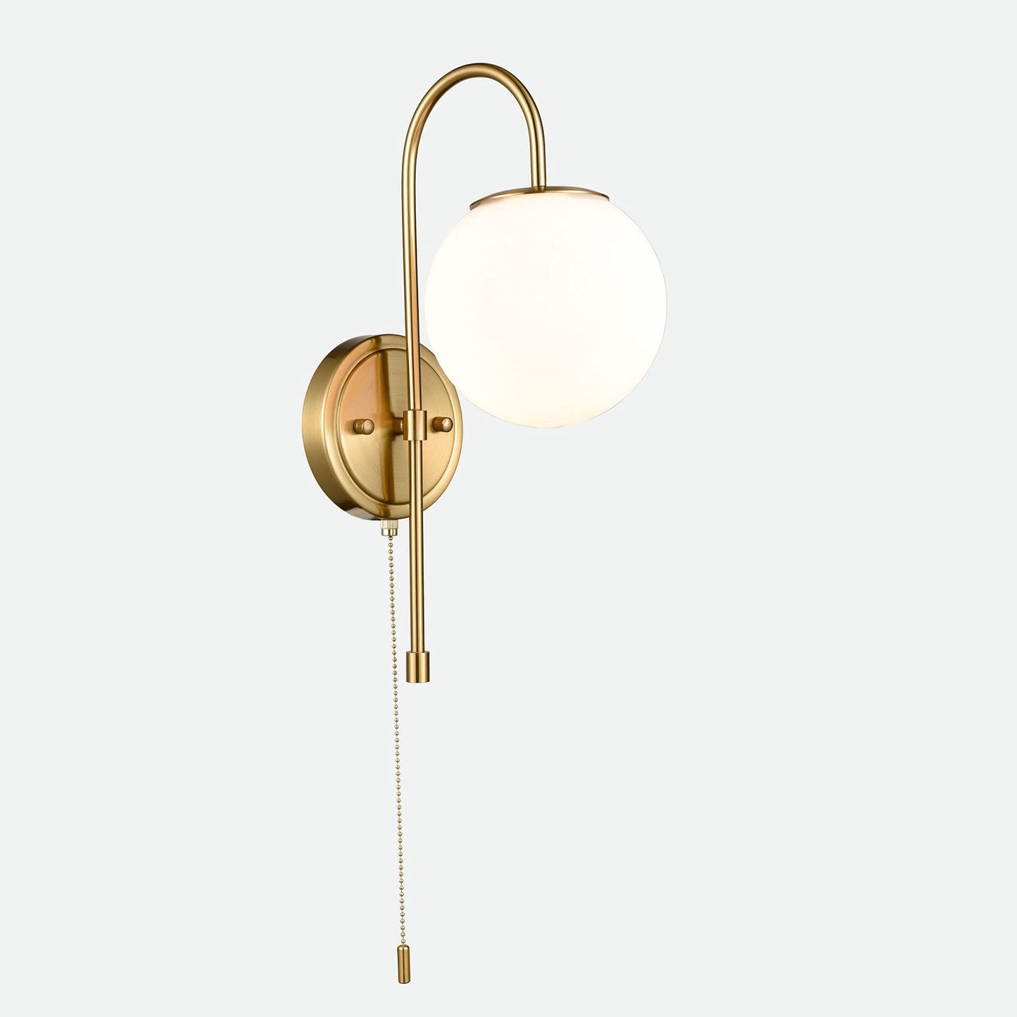 DEYNITE Modern Wall Light Fixtures Gold Wall Sconce with Pull Chain for Bedroom Bathroom