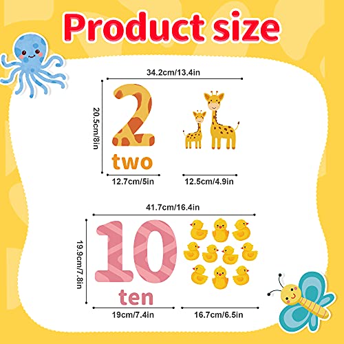 Educational Number Wall Decals for Kids - Animal Themes 1-10