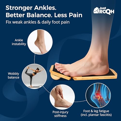 Ankle Balance Board & Strengthener for Rehab - Bamboo with Quick-Release System
