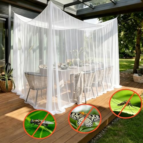 10x10 FT Outdoor Mosquito Netting for Camping Patio Garden - White