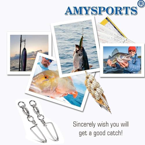 High Strength Fishing Snap Swivels - Stainless Steel Ball Bearing