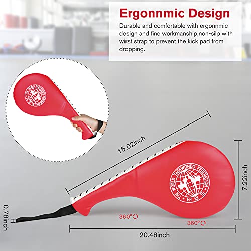 Double Strike Taekwondo Kick Pads - Martial Arts Training Equipment for Kids & Adults