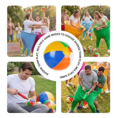 PICKLETECH MultiColor Granny Pants Yard Game Set with Bouncy Balls & Pump - 4 Pack for Kids & Adults, Outdoor Family Reunion & Party Game