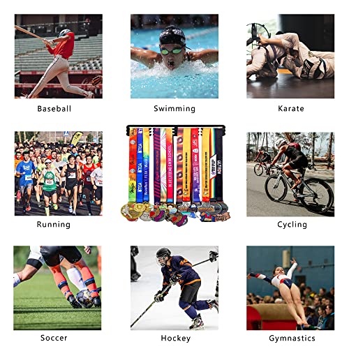 Personalized Medal Display Hanger for 60 Medals - Wall Mount Award Rack