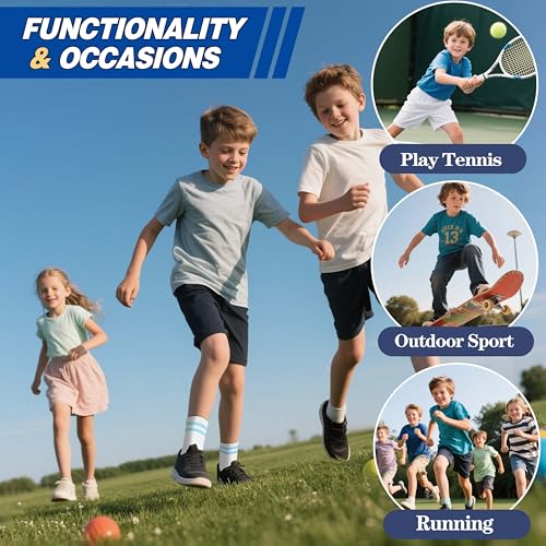 Kids Boys Girls Breathable Cotton Athletic Basketball Socks 6 Pairs