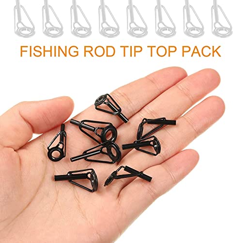 8-Piece Fishing Rod Tip Repair Kit - Stainless Steel Ceramic Guide Rings