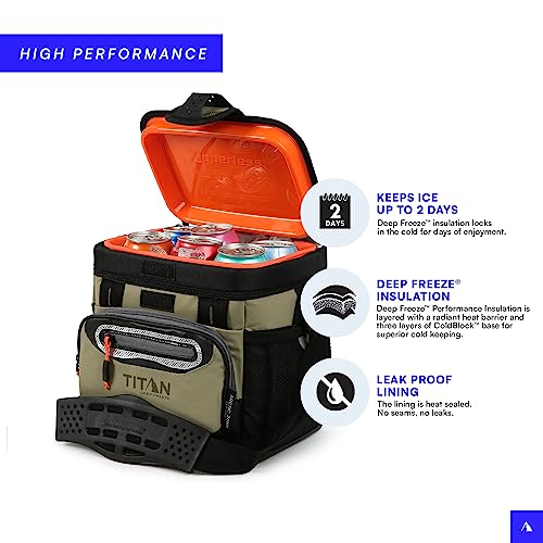 Titan Zipperless HardBody Cooler 9 Can Moss - Keeps Ice 2 Days
