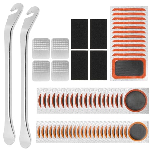 Bike Tire Repair Kit - 66PCS Puncture Patch Set with Tools