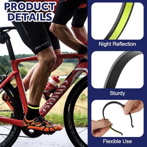 Reflective Cycling Pants Clips - 4 Pieces, Green