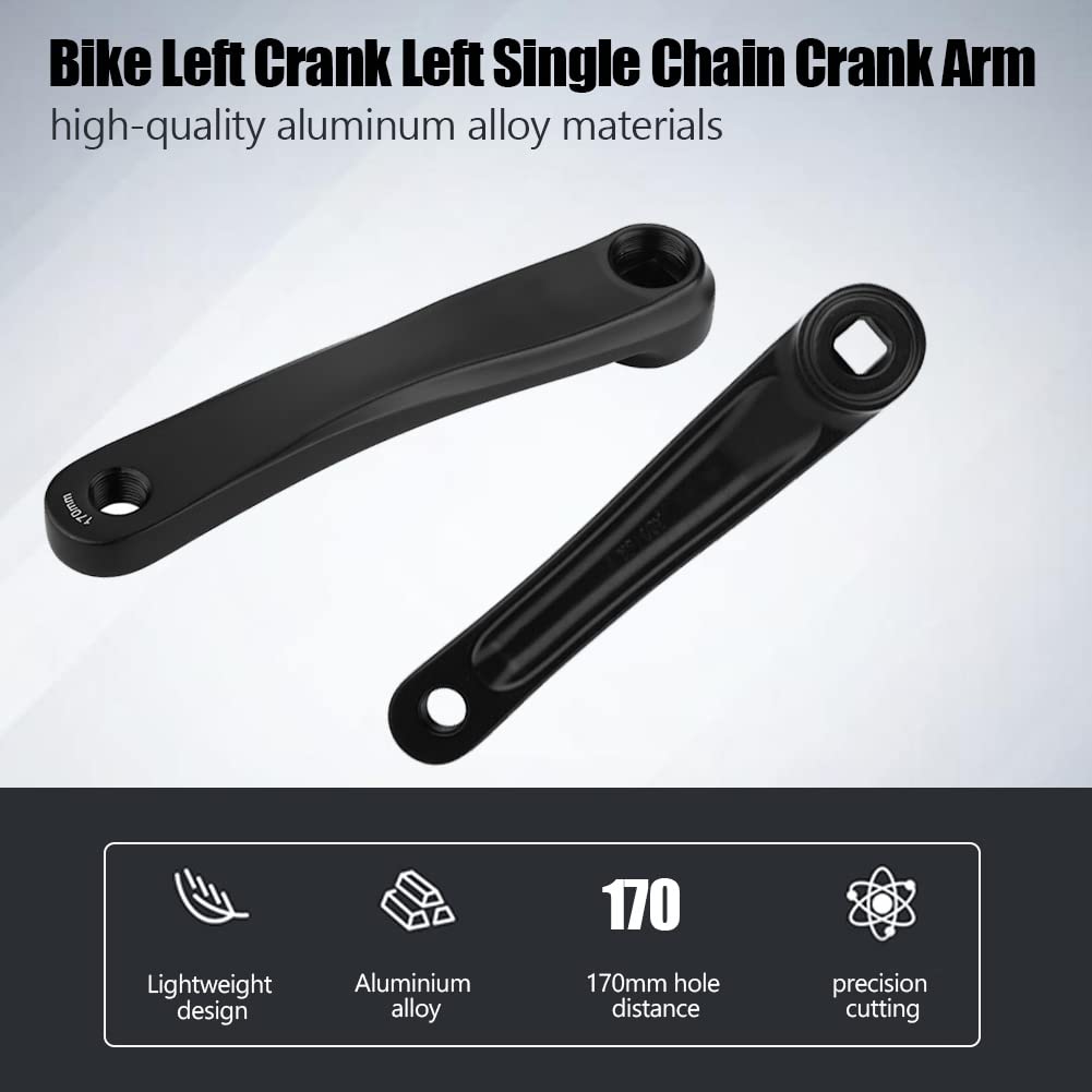 Mountain Bike Crank Arm, Lightweight Aluminum Alloy Replacement Left Crank 170mm Bicycle Crank for Mountain Cyclists, Trail Riders, Bike Repair Shops