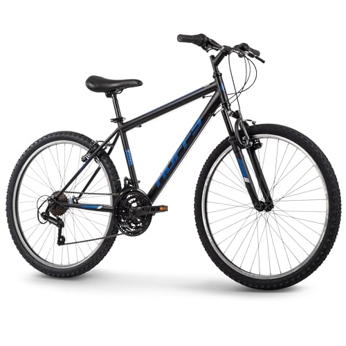Mountain Bike - 26 Inch Matte Black, 21-Speed, Front Suspension