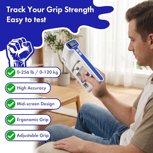265 lb Grip Strength Tester & 5-Piece Strengthener Kit – Handexer