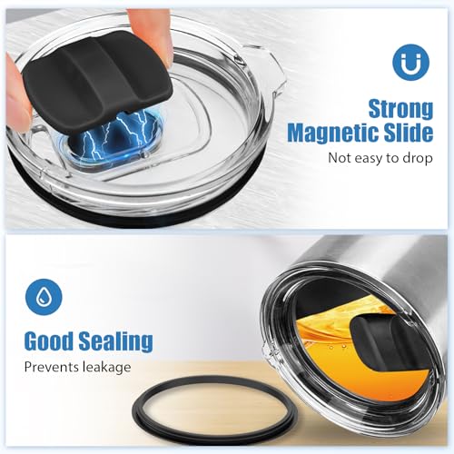 Tumbler Lids - 2 Pack Magnetic Replacement Covers for Yeti 20 oz, 16 oz, 10 oz