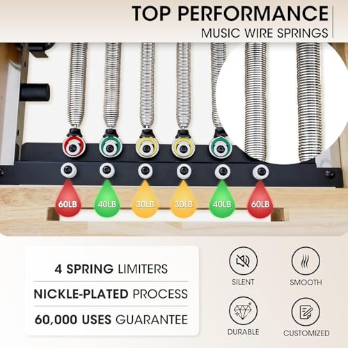 Wooden Pilates Reformer Machine with Jump Board & Accessories