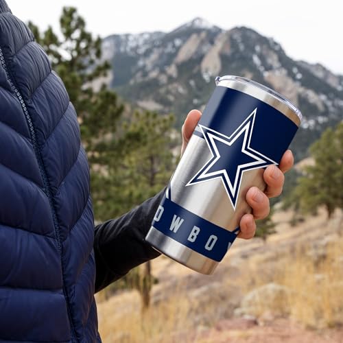 20oz Dallas Cowboys Stainless Steel Tumbler with Lid - Insulated Drinkware