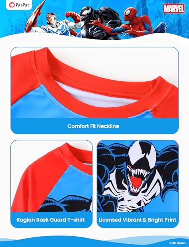 Kids UPF 50+ Long Sleeve Rash Guard Swim Shirt - 6-7 Years, Marvel Venom