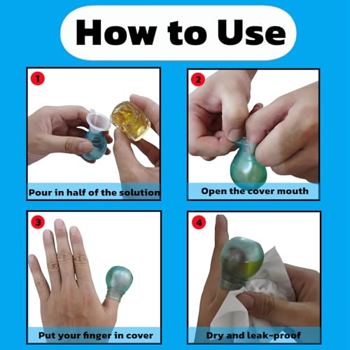 Waterproof Finger and Toe Covers - 4-Piece Set in Blue