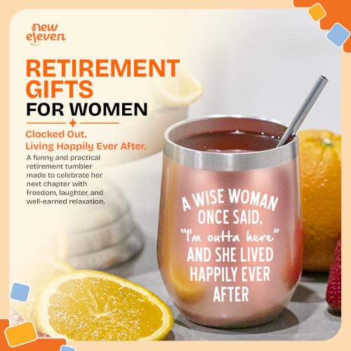 Wise Women Rose Retirement Tumbler - Funny Farewell Gift for Coworkers & Women 12 Oz NewEleven