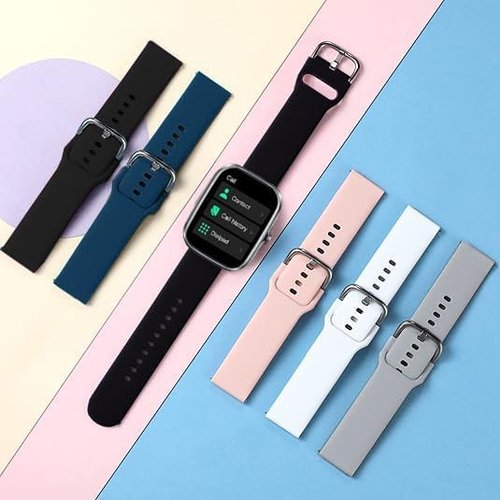 Xininyia GloryFit Smart Watch Bands, 22mm Watchbands for GloryFit T80 T70 T60 T50 P99 P98 Smartwatch, Soft Silicone Adjustable Straps Replacement (8-PACK) (Not Fit for GloryFit Other Models)