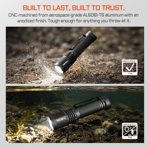 ACEBEAM TAC AA 2.0 Tactical EDC Flashlight - Black, 1000 Lumens, 280M Range