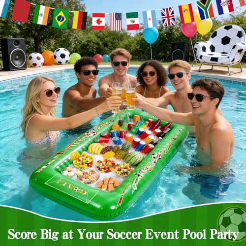 Inflatable Soccer Party Serving Bar - 53 Inch Pool Cooler