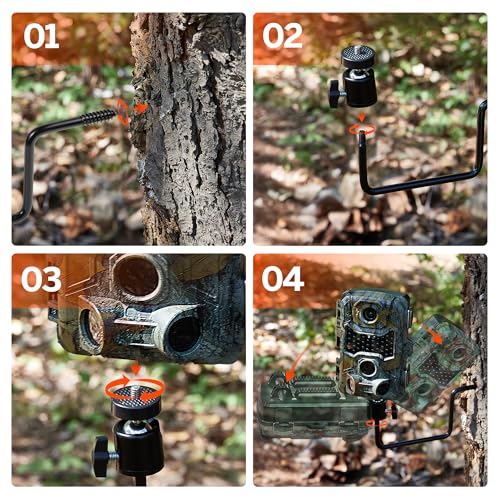 360° Adjustable Trail Camera Mount - Black Steel Bracket, 1 Pack
