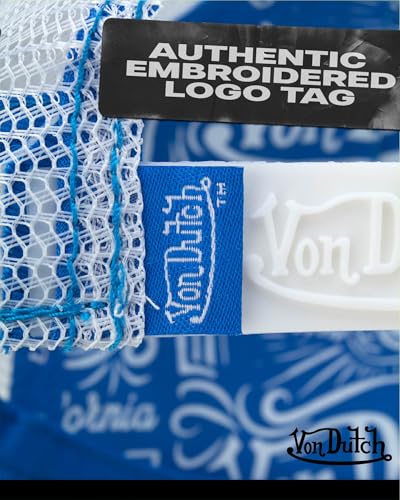 Von Dutch Velvet Trucker Hat Unisex – Blue, Curved Bill, Mesh Back, Snapback