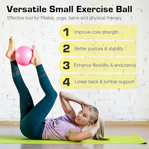 9-Inch Small Pilates Ball - Durable Exercise Ball for Yoga & Core - Blue