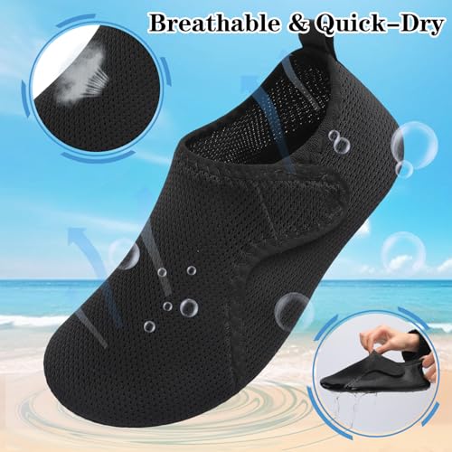 Quick-Dry Water Shoes for Women & Men - 9.5-10 Women/7.5-8 Men - Black