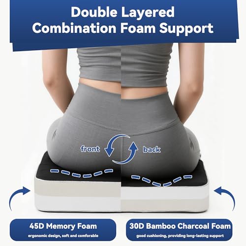 Portable Stadium Seat Cushion - 2.5 Inch Memory Foam with Heat-Defying Silver Coating