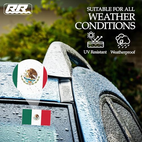 Mexico Flag Vinyl Decal - 3x5 Inch Weatherproof Car Bumper Sticker