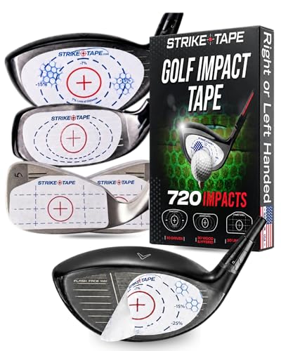 Strike Tape Golf Impact Tape for Drivers, Irons & Hybrids – Easy-Peel, No Residue, L/R Hand, 90 Stickers, Model: DRIVER/IRONS/HYBRIDS