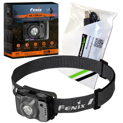 Fenix HL12R V2 USB Rechargeable 500 Lumen Headlamp with EdisonBright Cable