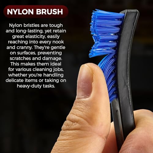 PINGMIC Gun Cleaning Brushes, Double-Ended 3Brass&3Blue Nylon