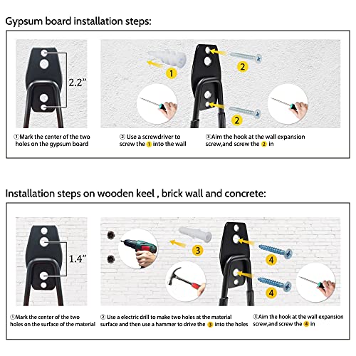 WMK 7.3'' Garage Hooks Heavy Duty Wall Hook, 6 Pack Garage Storage Hook, Wall Mount Utility Garage Hooks for Hanging Tools Bike Ladder (Orange)