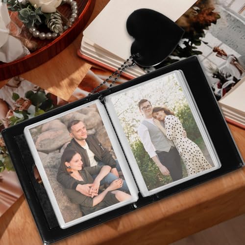Mini Photo Card Binder - 3 Inch Black Album with 32 Pockets