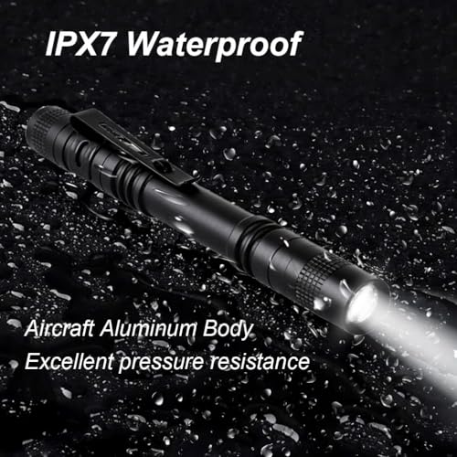 Tileon Pen Flashlight 10 PCS LED Pen Light with Clip - 2×AAA