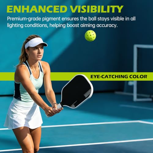 Outdoor Pickleball Balls - High Visibility 4 Pack, Green
