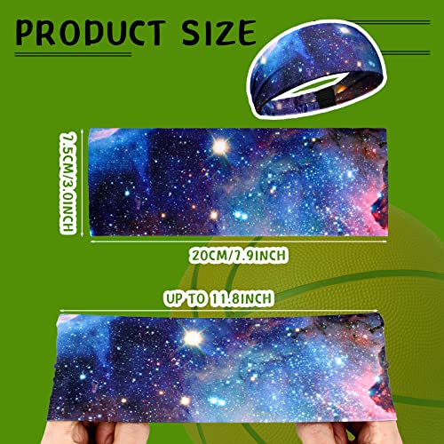4 Pack Athletic Sweatbands - Breathable Non-Slip Headbands - Galaxy