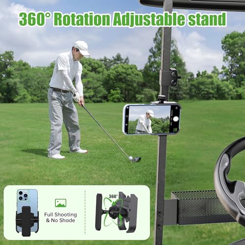 10L0L Magnetic Golf Cart Phone Holder Aluminum Alloy Mount - Upgraded & Secure
