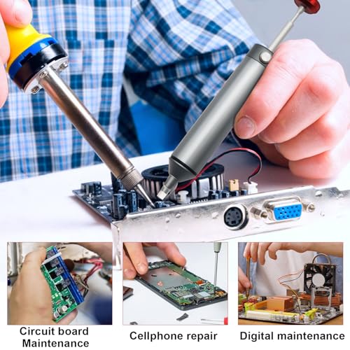 Desoldering Tool for Engineer, 30hg-cm Strong Suction Metal Soldering Iron Solder Sucker, Manual Vacuum Suction Soldering with 50mm Silicone Nozzle for Integrated Circuit Board Repair 1PCS