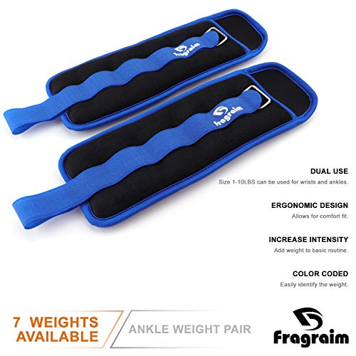 4 lbs Ankle Weights Pair - Adjustable Strap for Strength Training
