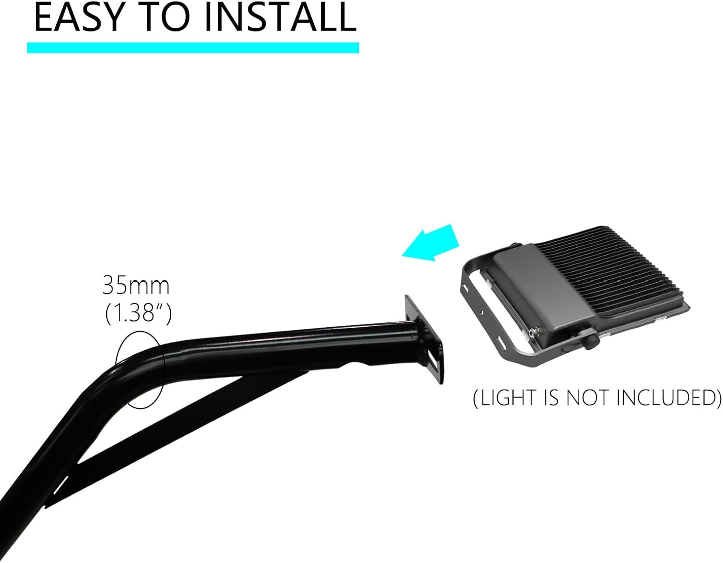 Skiennix Basketball Hoop Light Bracket - Fits 5x5 to 8x12 Inch Poles | Durable & Easy to Install