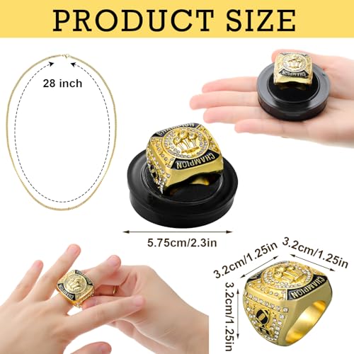 12 Pack Fantasy Football Championship Rings - Gold