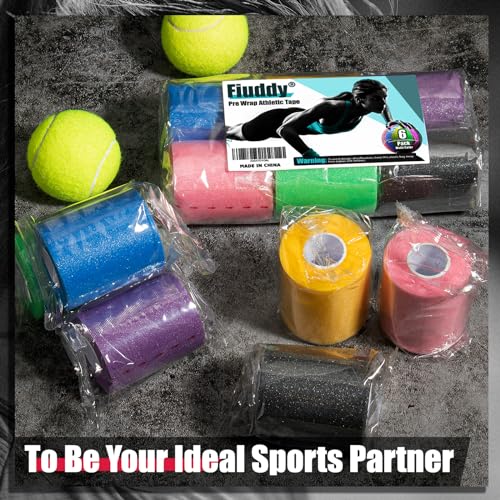 6 Pack Athletic Pre Wrap Tape - Multi Color Sports Underwrap