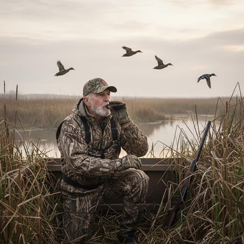 Wooden Duck Call Whistle - Realistic Sound for Mallard & Goose - Brown