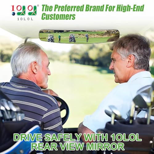 10L0L Golf Cart Folding Side Mirrors with Panoramic Rear View Kit