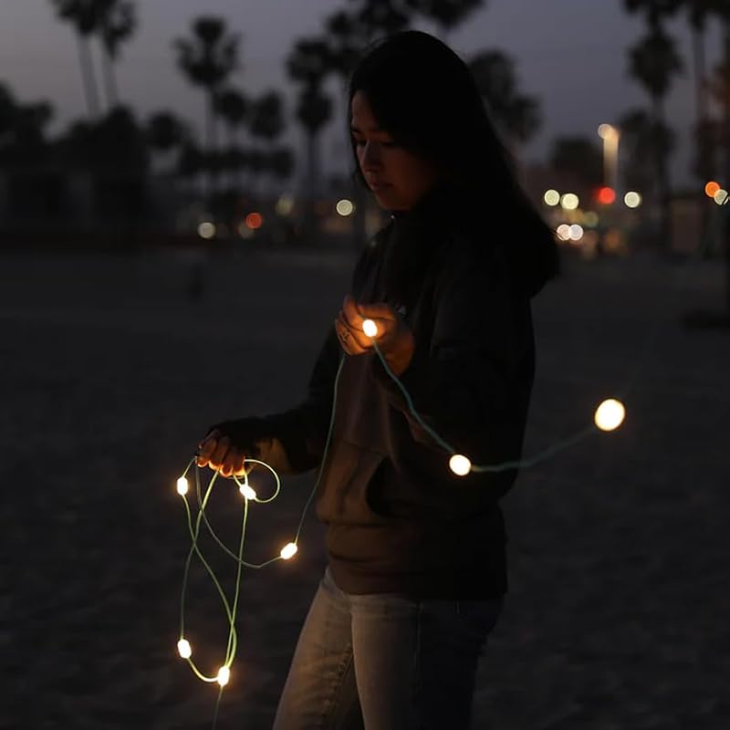 MPOWERD Luci String Lights 18' Warm White – Solar + USB Rechargeable, 100–140 Lumens, Waterproof, 40+ Hours