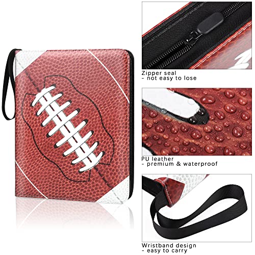 900-Card Football Card Binder with Pockets, 50 Pages, 3-Ring Album, EVA PU Leather