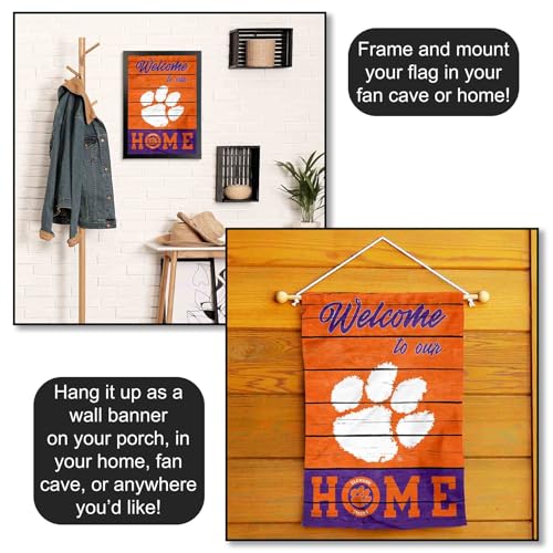 Clemson Tigers Double Sided Garden Yard Flag - Welcome To Our Home Banner